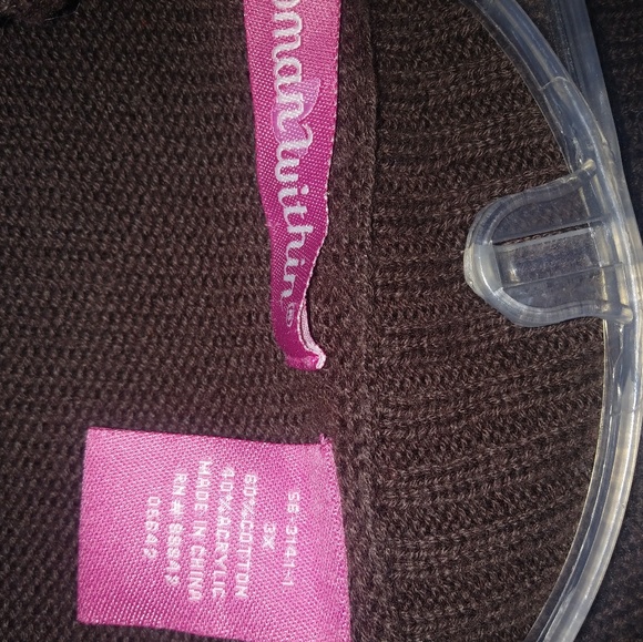 Woman Within 3X Chocolate Turtleneck Sweater Top Plus - Picture 4 of 4